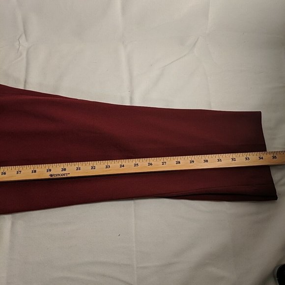 Babaton Red Berry Burgundy Slacks Dress Pants Vegan Silk Triacetate Women's 6 - Picture 13 of 13